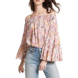 Free People Free Spirit Printed Top Size S